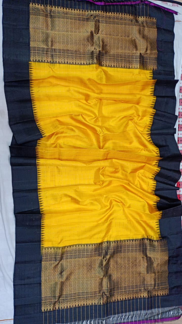 Gadwal silk dupatta - Saffronfashionindia