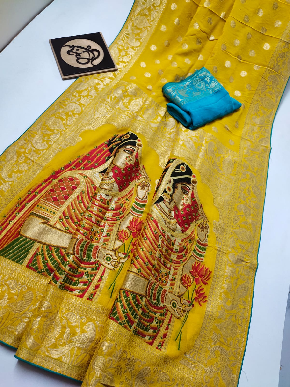 Dolika banarsi khaddi saree - Saffronfashionindia