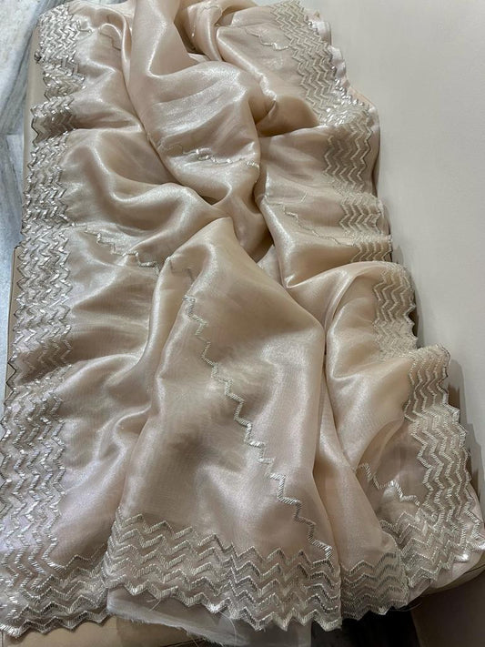 Kinisha tissue partywear saree - Saffronfashionindia