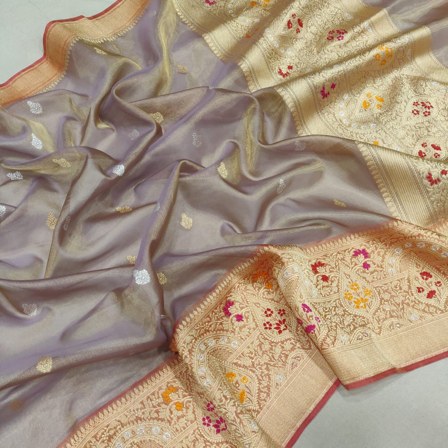 Prisha tissue ektara sari - Saffronfashionindia