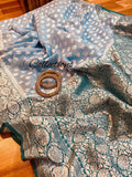 Noshina blue khaddi gorgette saree