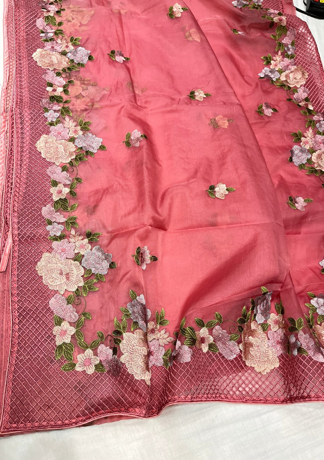 Delvia organza resham saree - Saffronfashionindia