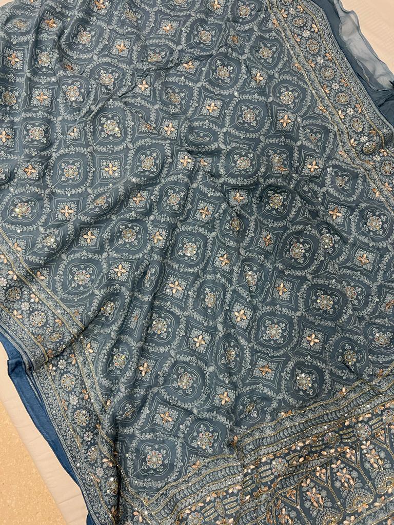 Barfi inspired Chikankari saree - Saffronfashionindia