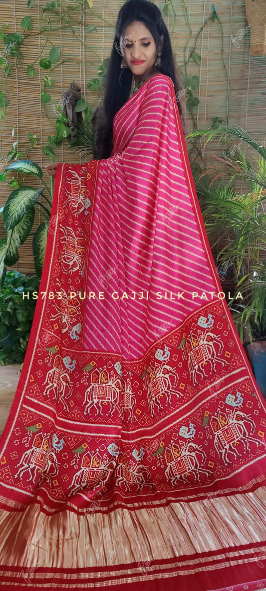 Suhana gajji silk patola saree - Saffronfashionindia