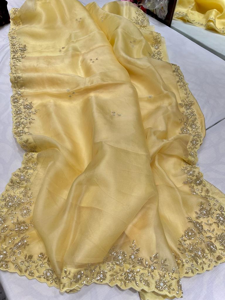 Lubina silk organza saree - Saffronfashionindia