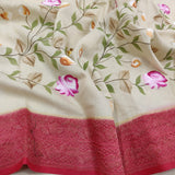 Floral tussar handwoven saree