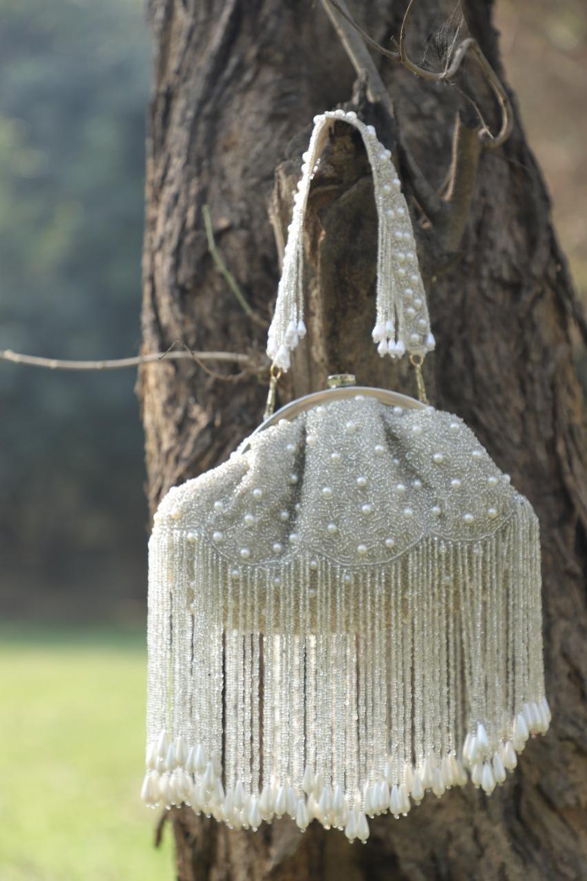 Pearl purse/Pearl clutch - Saffronfashionindia