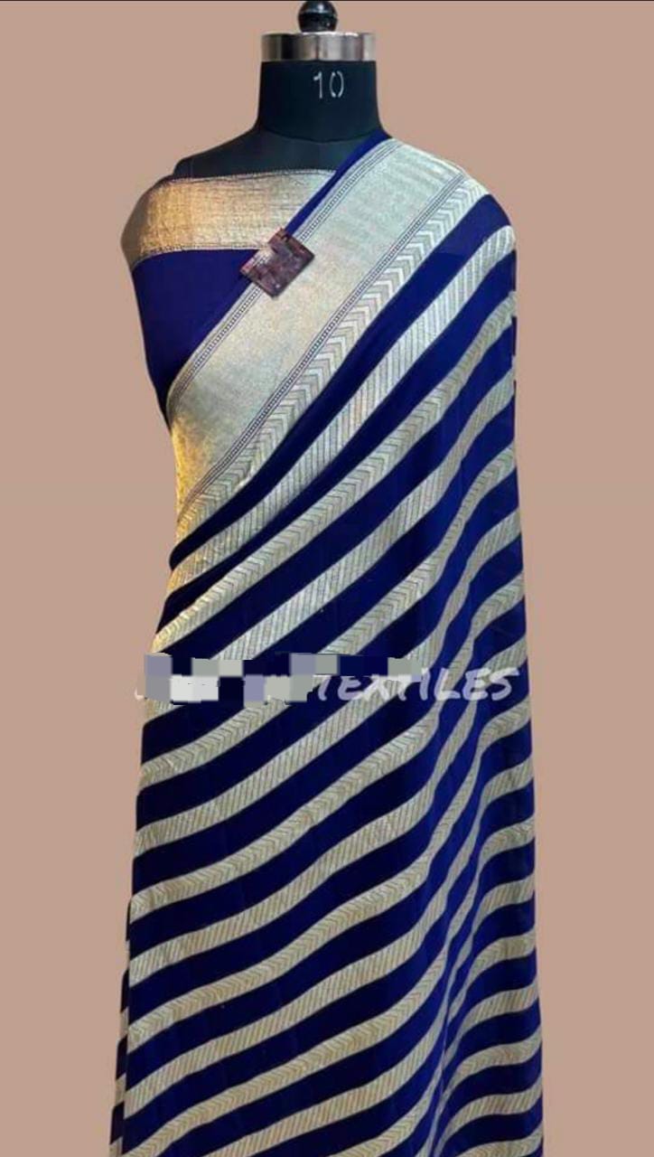 Kaisha khaddi gorgette saree - Saffronfashionindia