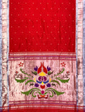 Duleja Paithani saree/red Paithani saree/sari