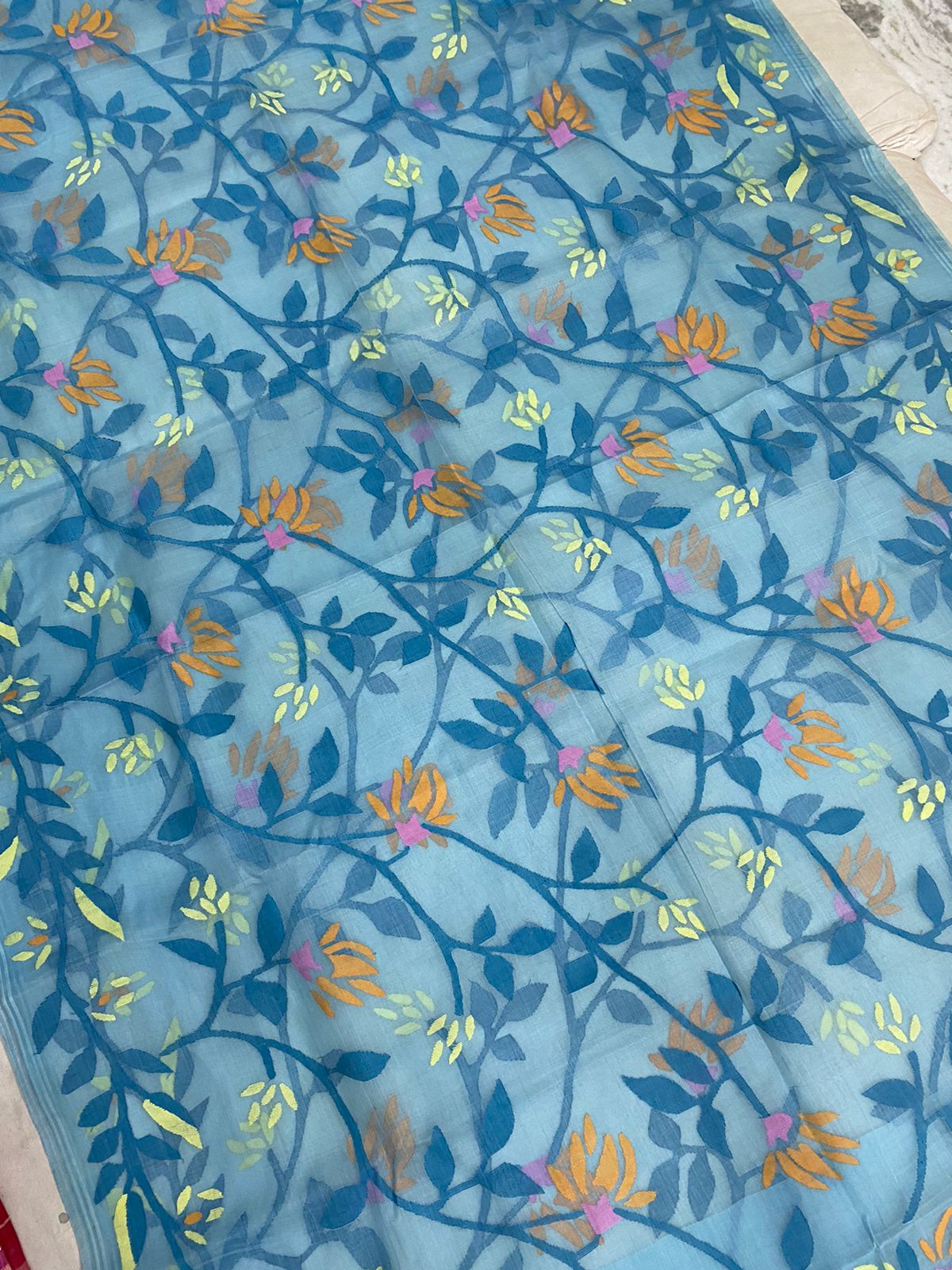 Ninja jamdani saree premium Tantuj saree Indian wedding sarees SaffronFashion