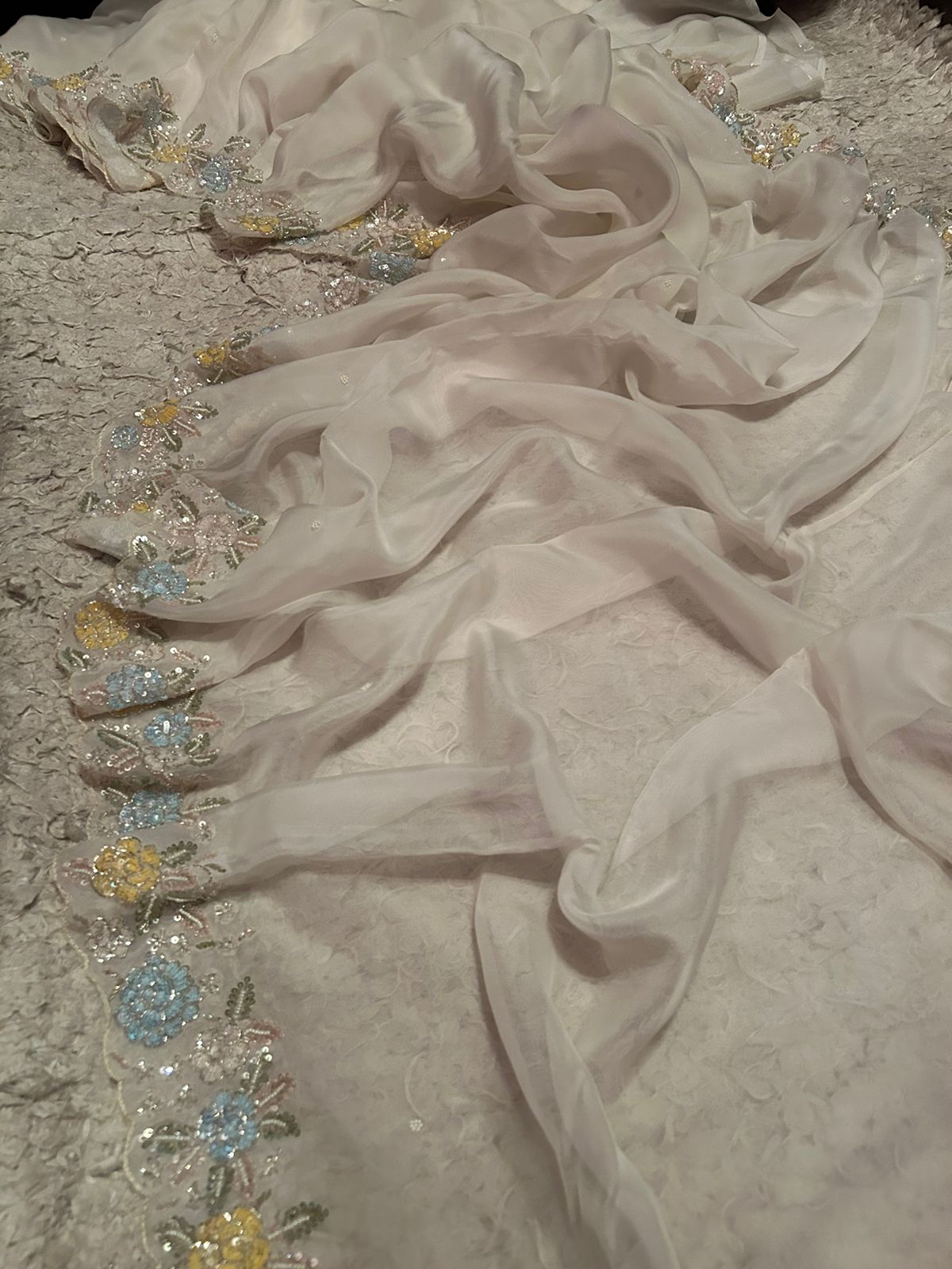 Afsana luxury embroidery sari - Saffronfashionindia