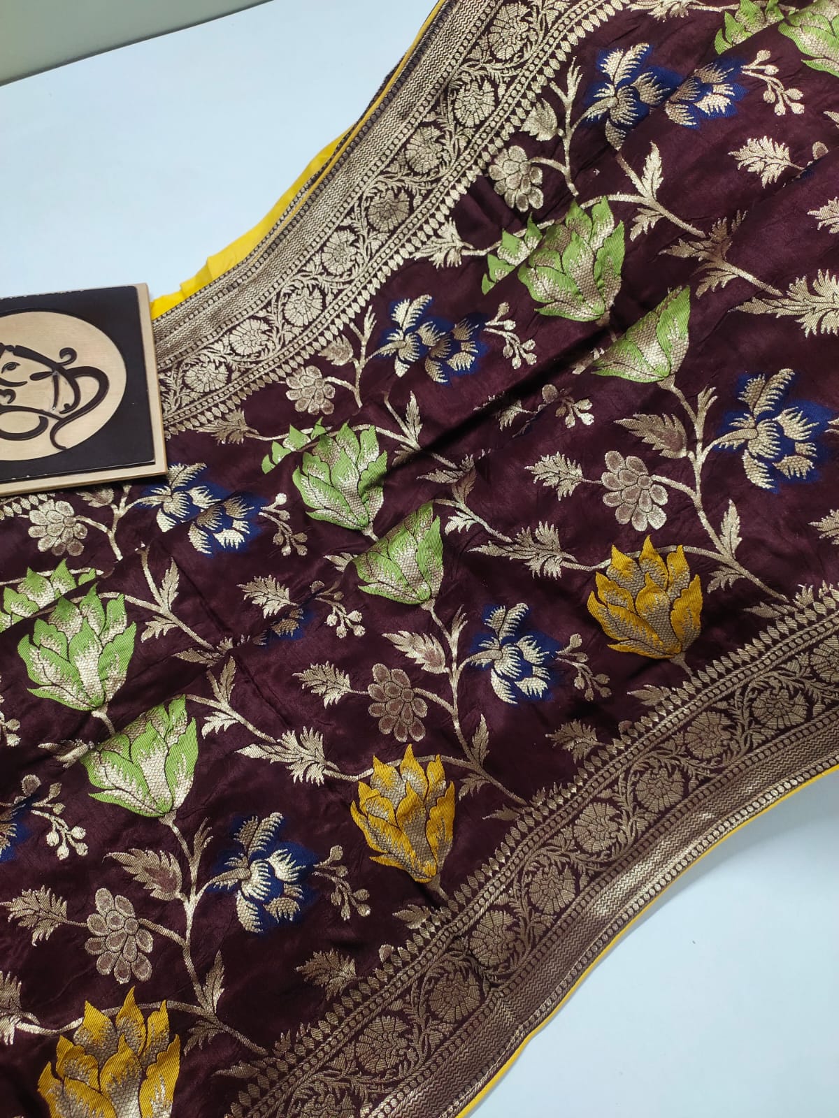 Flowery moonga saree/banarsi saree/sari - Saffronfashionindia