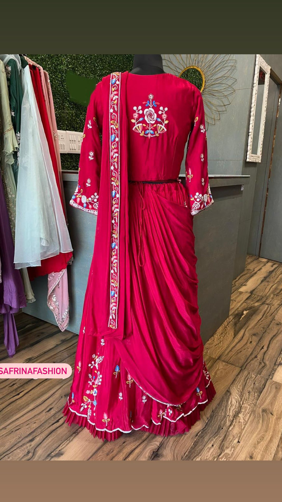 Valentine inspired red hot indowestern dress - Saffronfashionindia