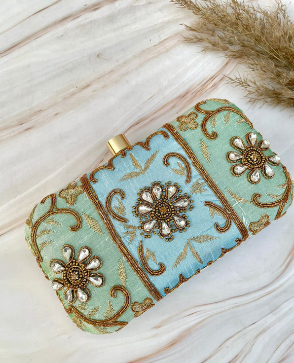 Aviral embroidered clutch