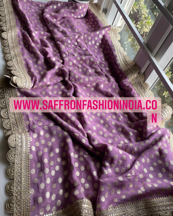 Lavender fancy partywear saree