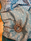 Noshina blue khaddi gorgette saree