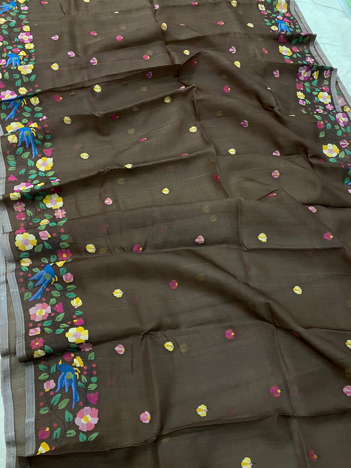 Boudi tantuj saree - Saffronfashionindia