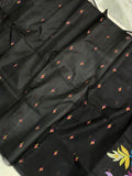 Black muslin jamdani saree