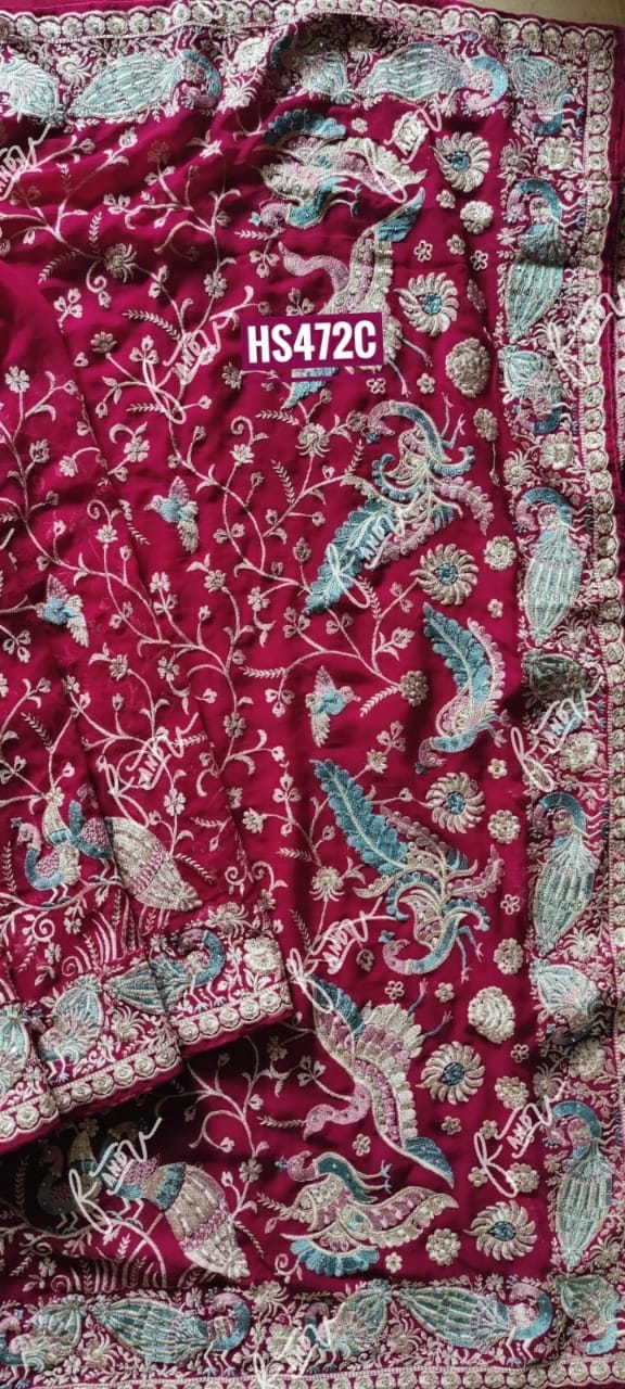 Parsi inspired embroidery saree/heritage saree