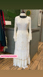 White embroidered chinon dress