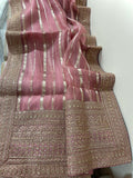 Kora striping sequins saree