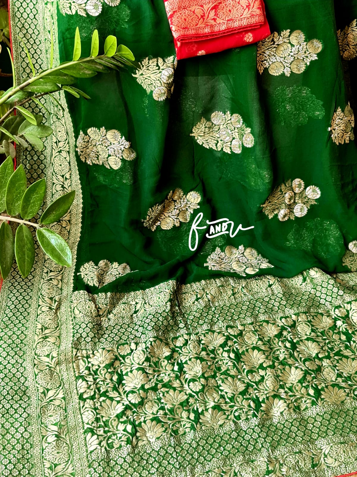 Amazing khaddi gorgette saree - Saffronfashionindia