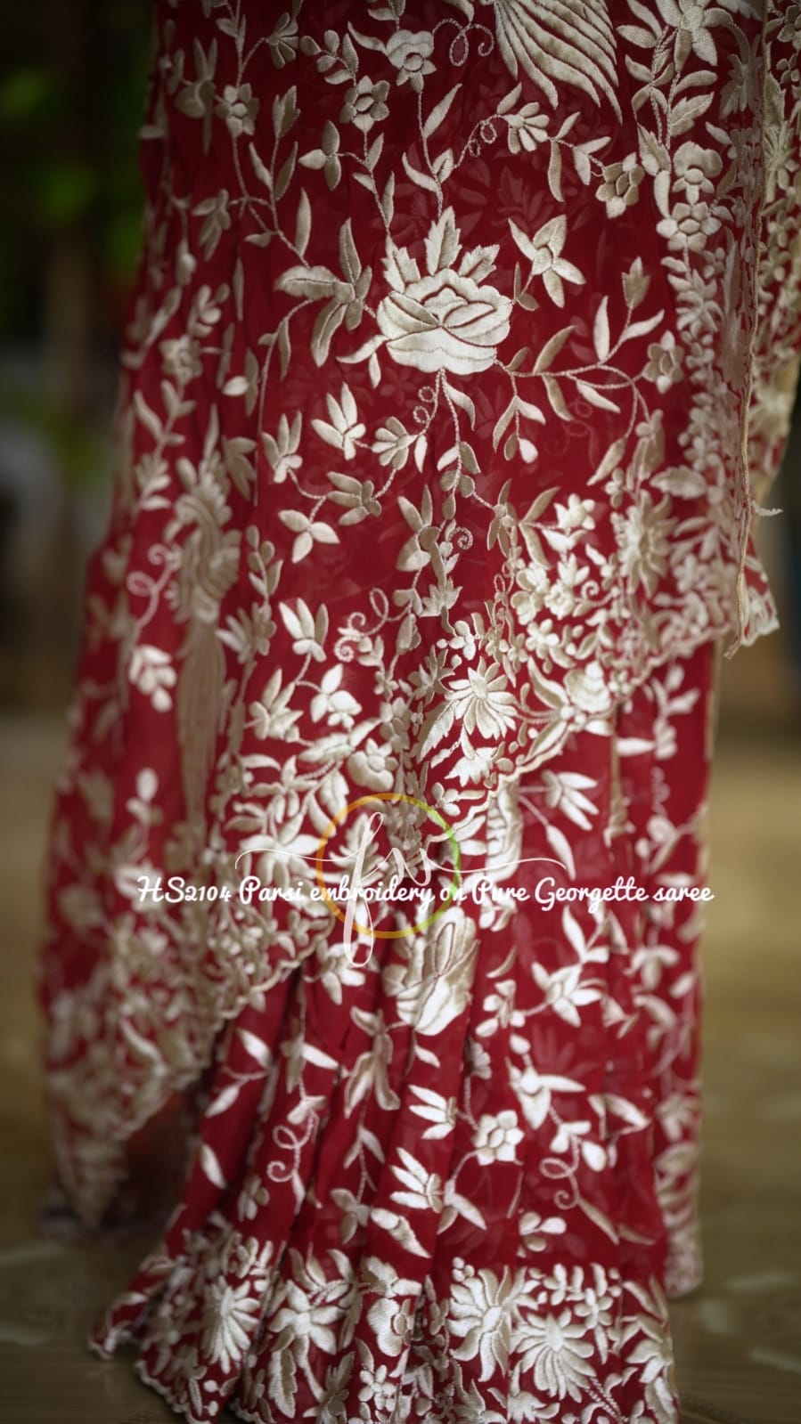Royal embroidered Parsi inspired saree - Saffronfashionindia