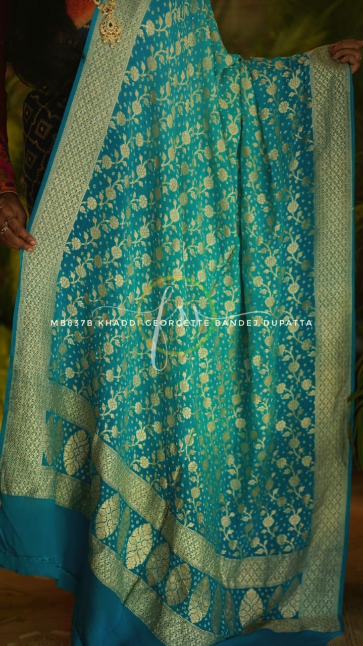 Weaving bandhej dupatta/traditional dupatta - Saffronfashionindia