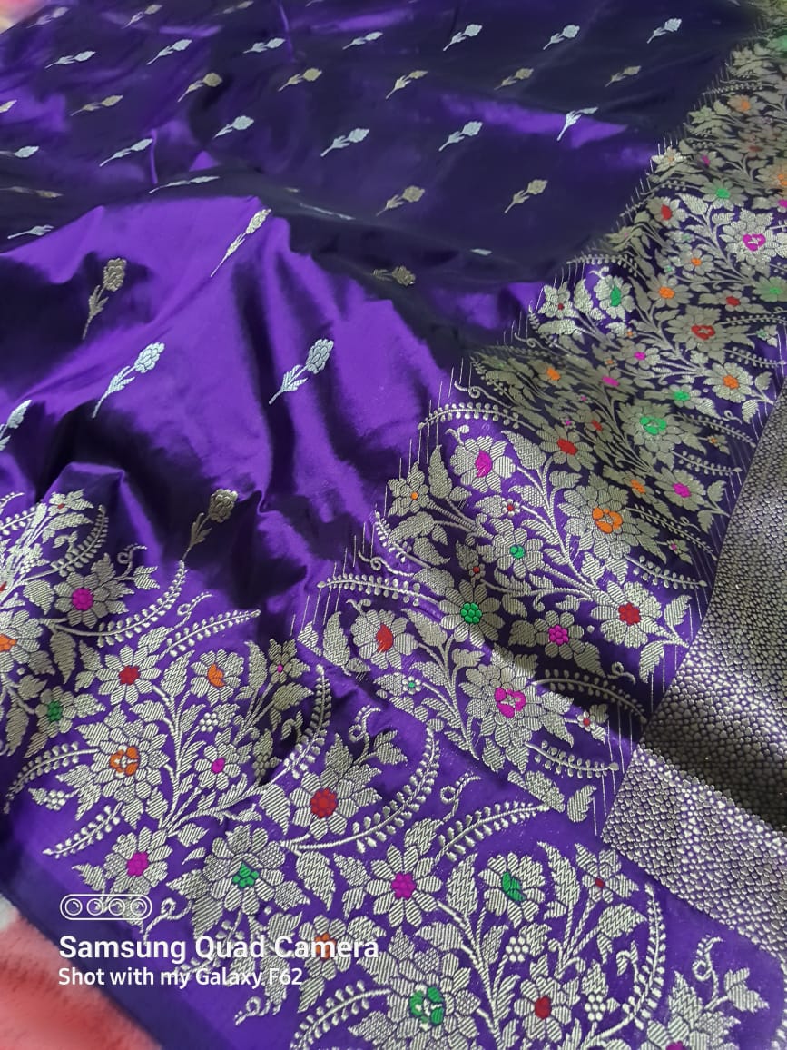 Katan banarsi Paithani saree - Saffronfashionindia