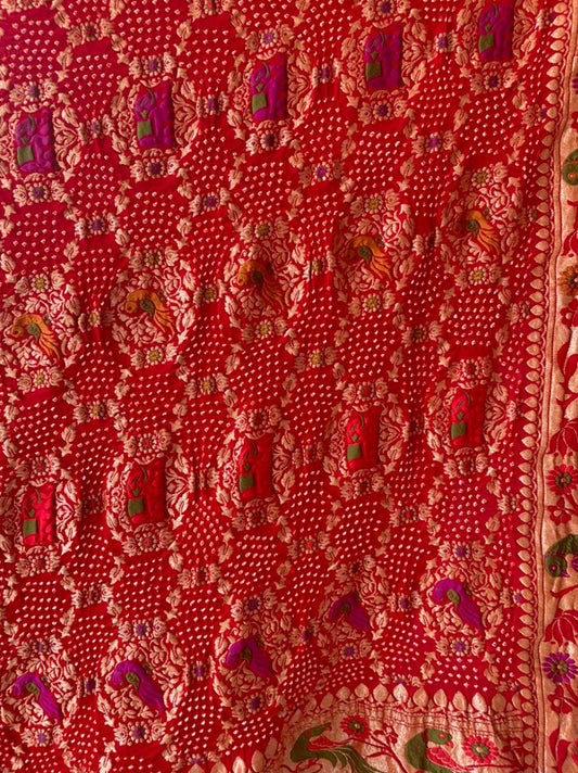 Wahiba laal dupatta - Saffronfashionindia