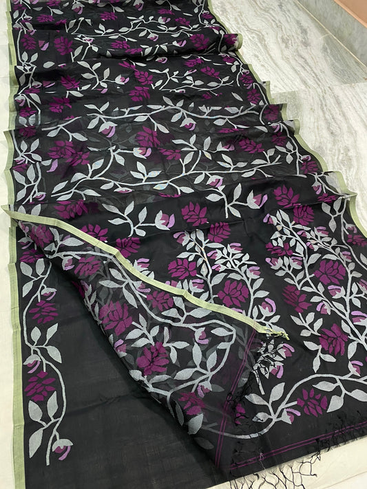 Risha muslin jamdani saree - Saffronfashionindia