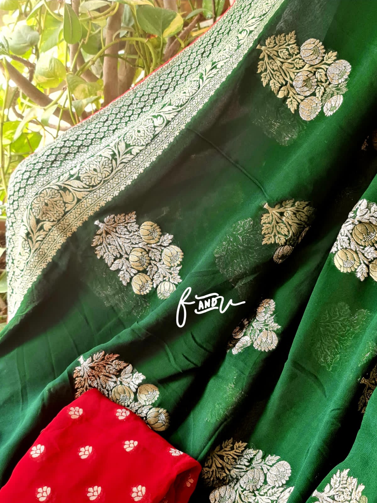 Amazing khaddi gorgette saree - Saffronfashionindia