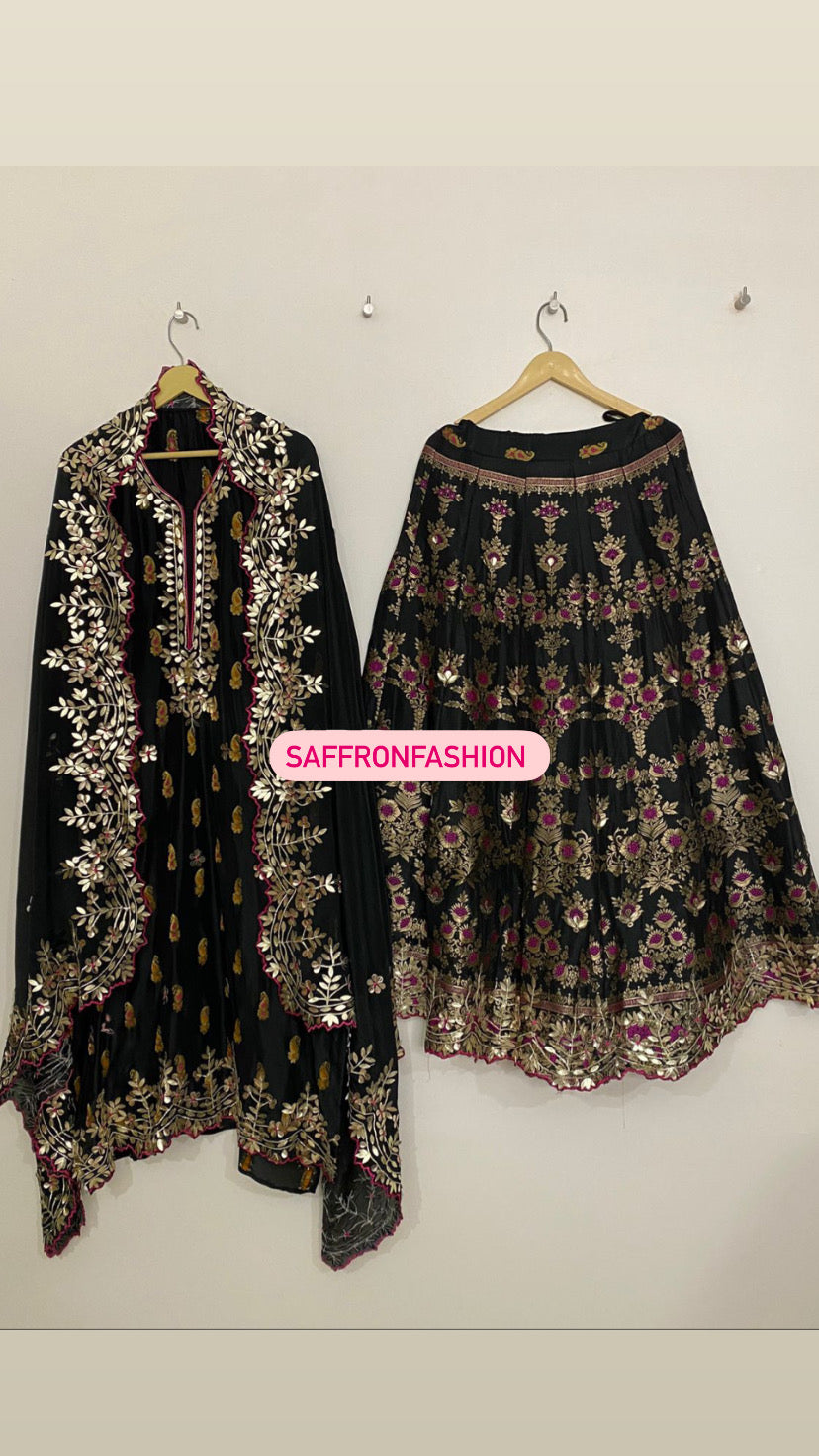 Black bridesmaid lehanga choli - Saffronfashionindia