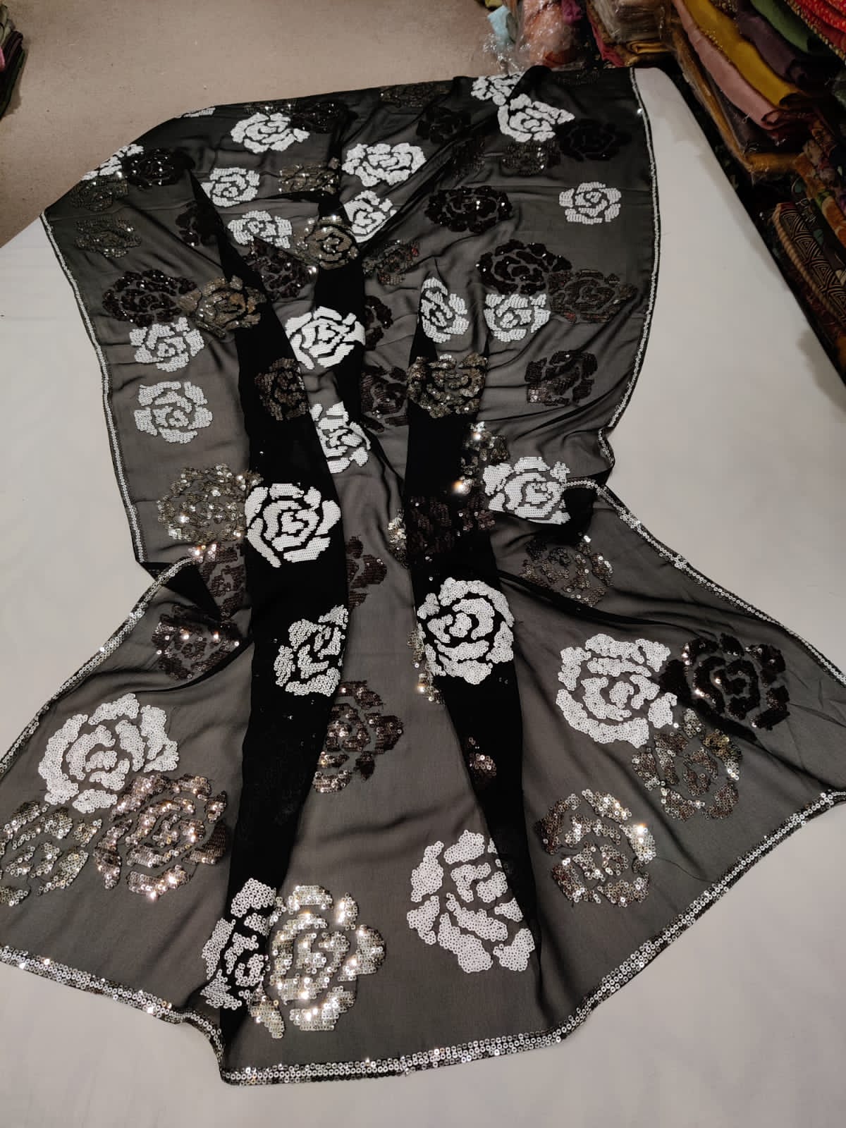 Mariana sequence partywear saree - Saffronfashionindia