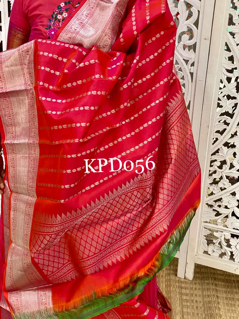 Beautiful kanchi Kanchipuram dupatta - Saffronfashionindia