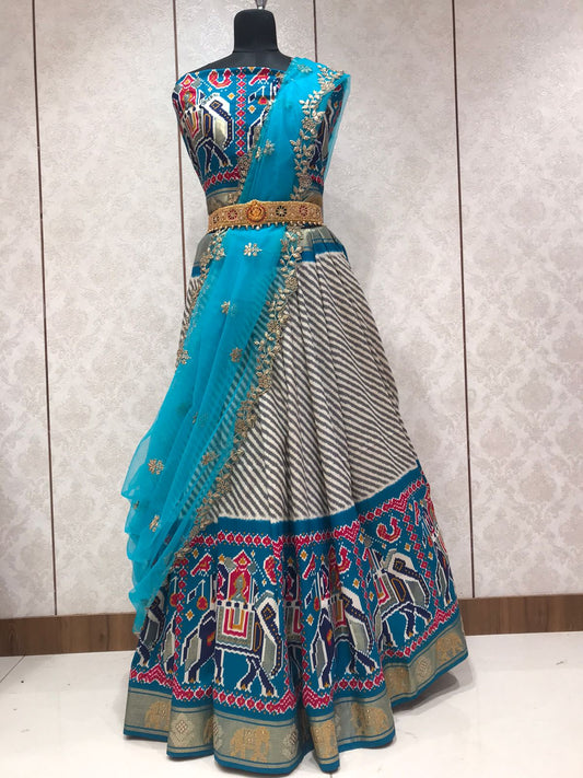 Traditional patola lehanga/silk lehnaga - Saffronfashionindia