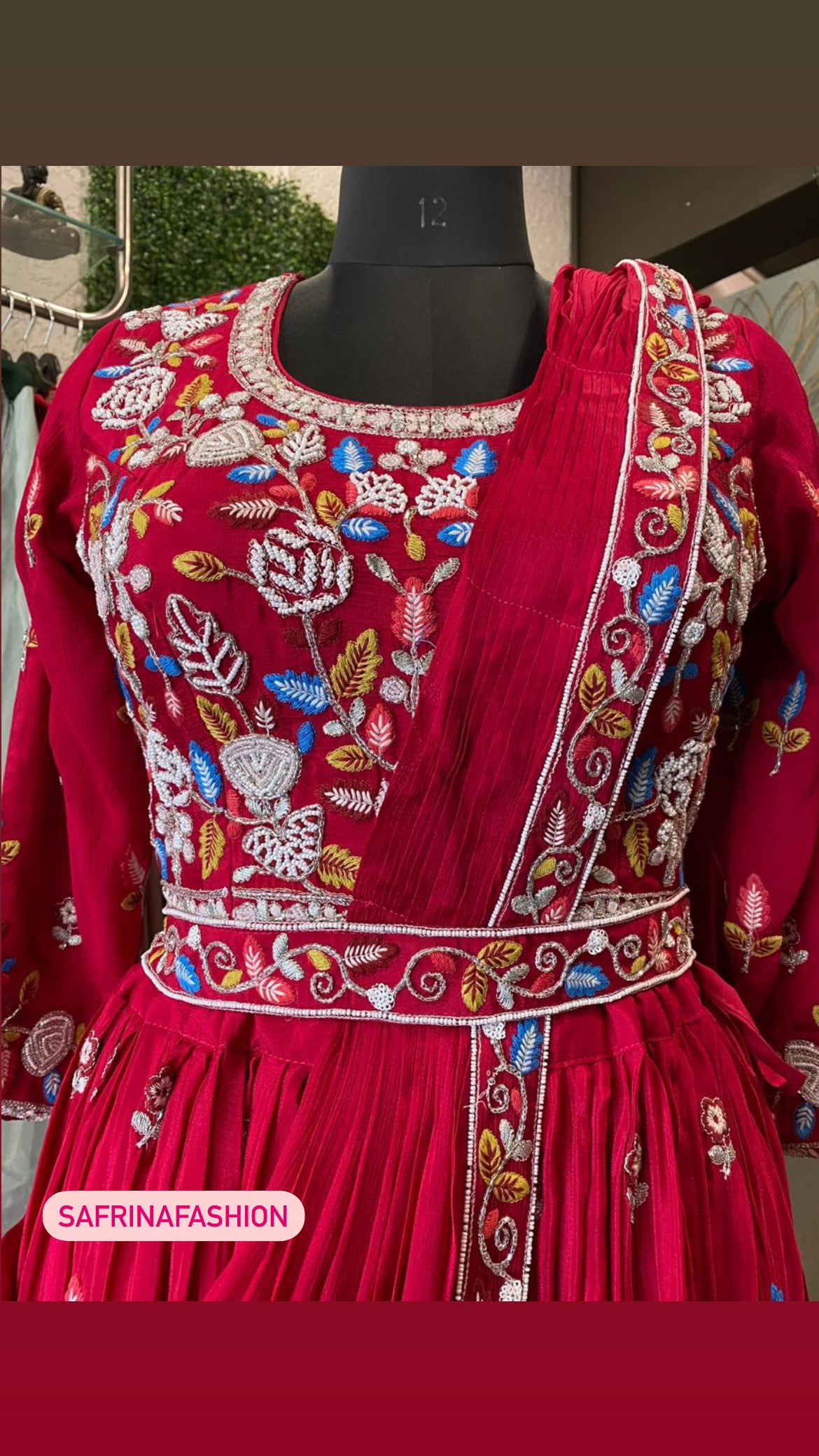 Valentine inspired red hot indowestern dress - Saffronfashionindia