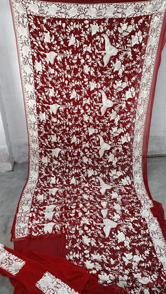 Rosa authentic Parsi gara saree - Saffronfashionindia