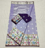 Lavender tissue kota zari saree