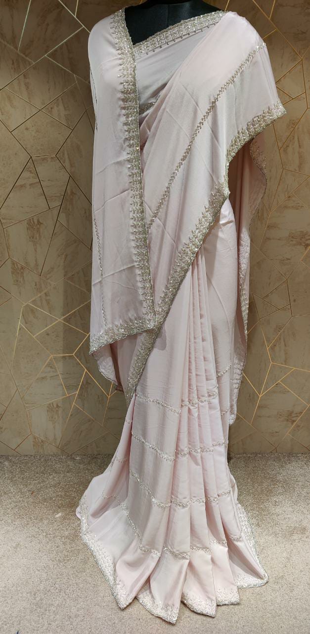 Kaniza crepe katdana saree - Saffronfashionindia