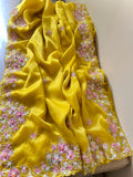 Shamsha organza embroidery saree