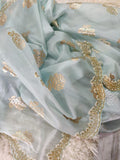 Organza foil partywear saree