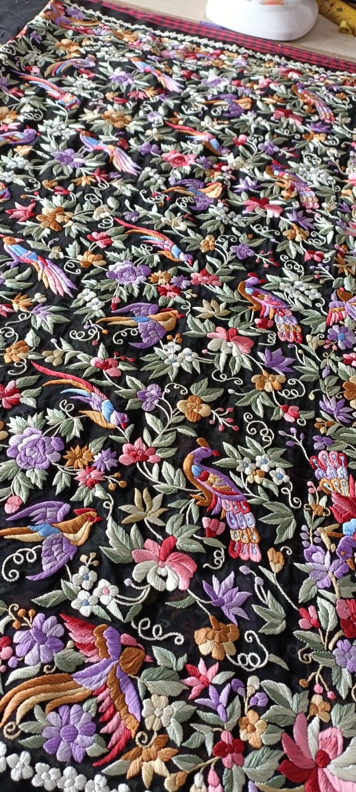 Sangmarmar Parsi gara dupatta - Saffronfashionindia