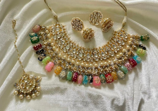 Shishir choker set Kundan set bridal Kundan jewellery - Saffronfashionindia