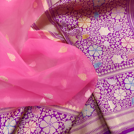 Sundari kora handwoven sari - Saffronfashionindia