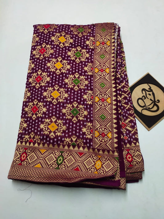 Arvinahi banarsi gorgette saree - Saffronfashionindia