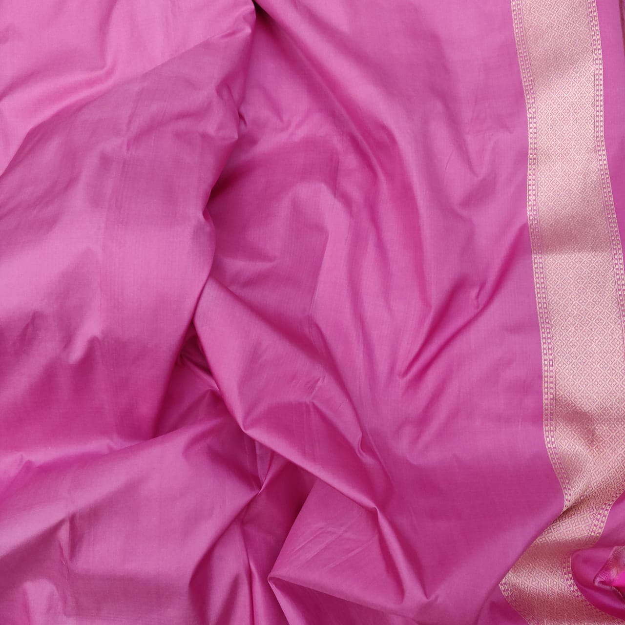 Beauty pink Katan saree - Saffronfashionindia