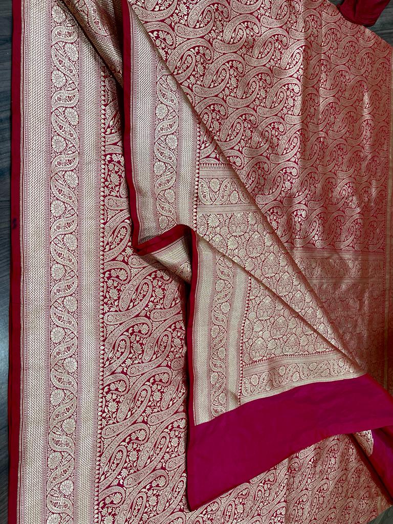 Rashri weaved Katan Banarsi saree - Saffronfashionindia