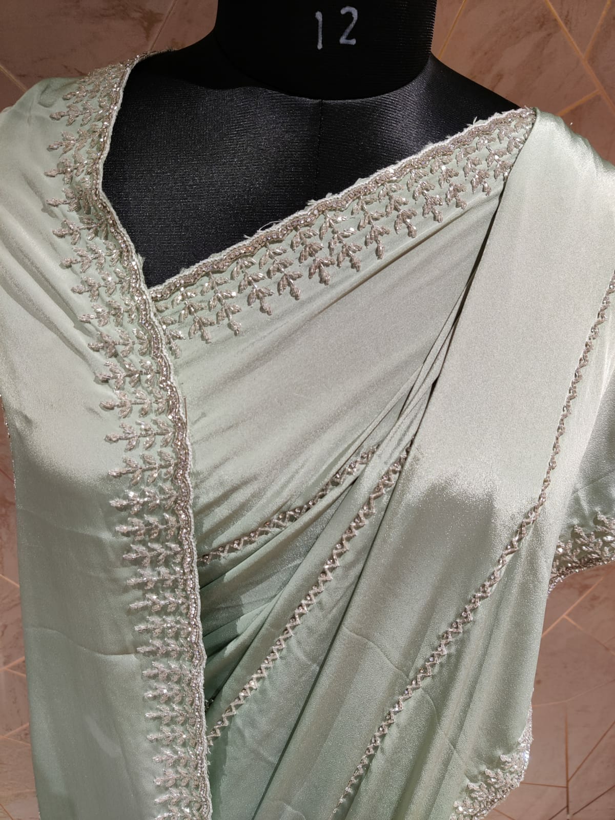 Kaniza crepe katdana saree - Saffronfashionindia