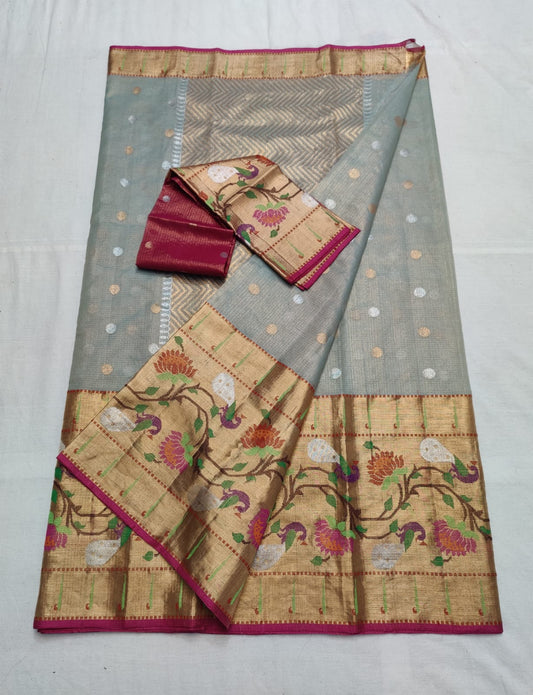 Yamini tissue zari saree - Saffronfashionindia